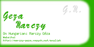 geza marczy business card